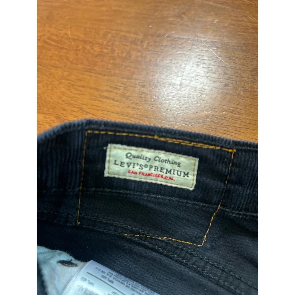 Levi's Corduroy Pants Mens 30x32 Navy Black Premium Slim Straight Corduroy